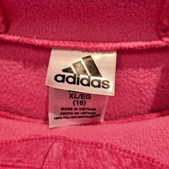 ADIDAS Pink Hoodie with Cowl Neck Size XL - Picture 3 of 5